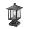 Z-Lite Aspen 1 Light Outdoor Pier Mounted Fixture, Oil Rubbed Bronze And Clear Seedy 554PHMS-SQPM-ORB - alternate 4